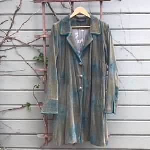 Hand made velvet coat jewel buttons,